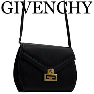 Authentic Givenchy Shoulder Bag Leather Black Crossbody